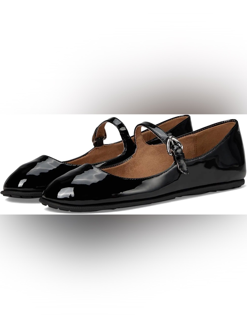 ♥️♥️Aerosoles Women's Perry Mary Jane Flat - Black Patent Polyurethane